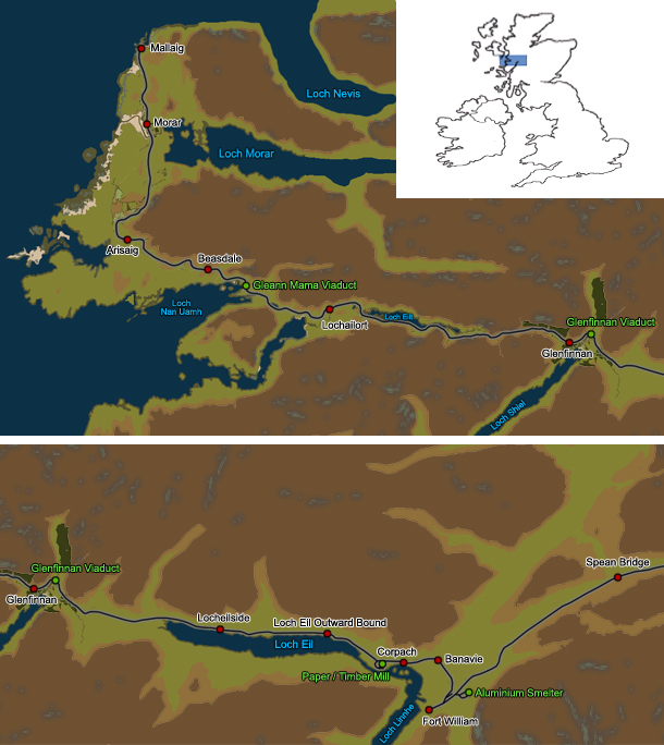 West Highland Line Extension Map